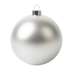 silver christmas ball isolated on transparent background