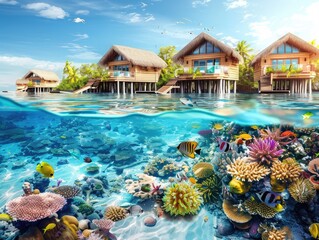 Wall Mural - tropical resort pool