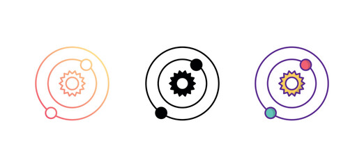 Orbit icon design with white background stock illustration