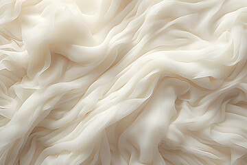 Canvas Print - Creamy White Silk Fabric Texture