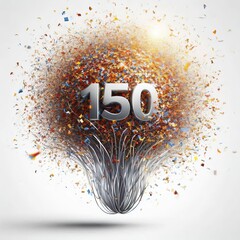 Poster - A burst of confetti falling from the sky, adding a festive and c