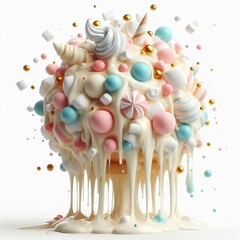 Poster - a burst of melting marshmallow gooey and delightful to behold, c