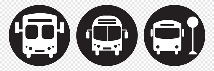 Poster - bus icon, logo isolated on transparent background. eps 10.