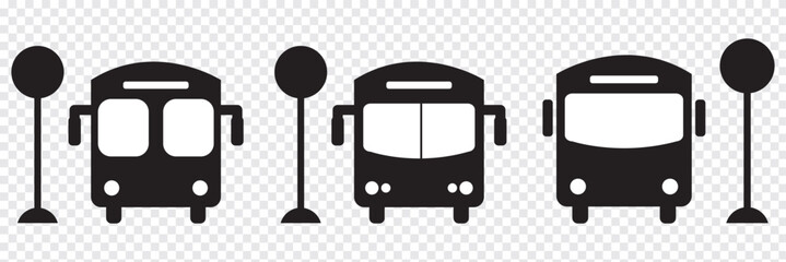 Poster - bus icon, logo isolated on transparent background. eps 10.