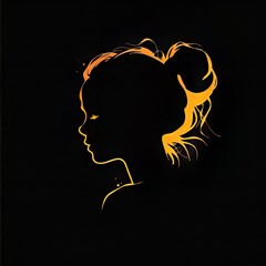 Wall Mural - silhouette of a potrait girl