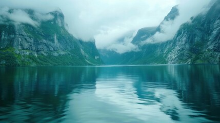 Poster - Tranquil Fjord Landscape