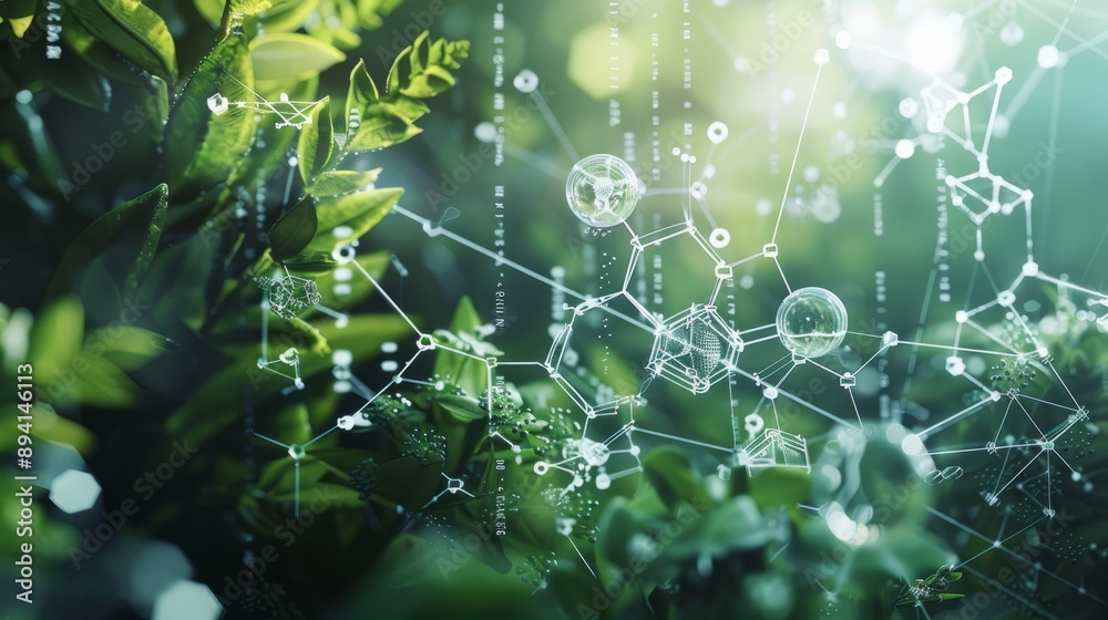 Ecological environment and energy concept with technological visuals ...