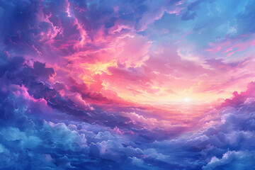 Poster - Pink & Blue Sky Cloudscape