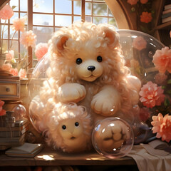 Wall Mural - Teddy Bear in a Bubble