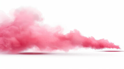 Sticker - Delicate pink smoke wisps drift gracefully against a  white backdrop, creating a soft and dreamy visual effect.