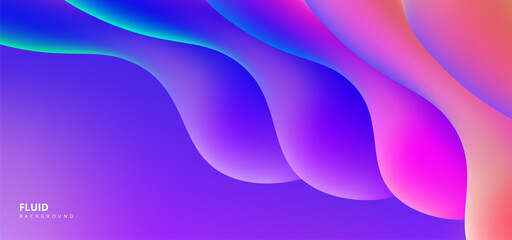 Wall Mural - abstract background gradient fluid colorful. Blue and purple liquid wavy shapes futuristic banner.