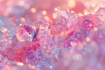 Poster - Pink Crystal Abstract Background