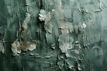 Wall Mural - Green Textured Wall with Peeling Paint