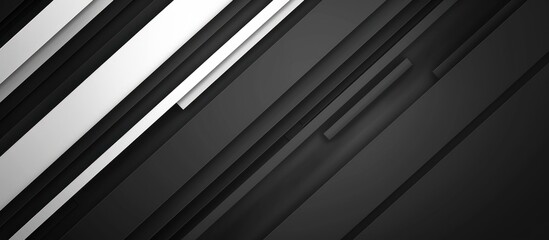 Canvas Print - Abstract Black and White Geometric Background