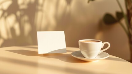 Wall Mural - Coffee Break with Blank Card