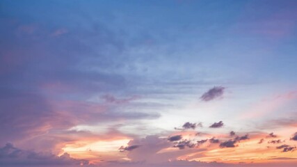 Wall Mural - twilight and dawn sky with cumulus cloud time lapse in an evening 4k footage.