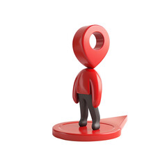 Sticker - Man with GPS Location 3D icon, on isolated transparent background