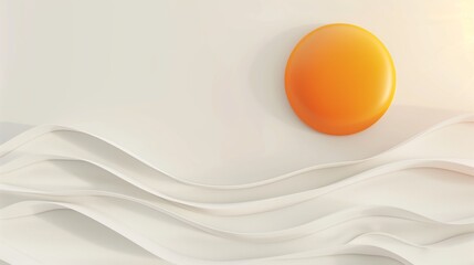 Poster - A serene minimalist summer background with a stylized sun and gentle waves for a tranquil vibe.