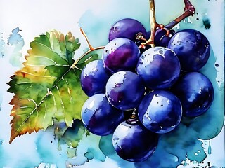 Wall Mural - watercolor Grape