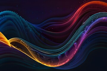 Wall Mural - Abstract background with flowing particles. Dynamic waves. vector illustration. Generative AI