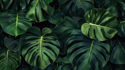 Sticker - Monstera leaves used creatively with empty space nature inspired design