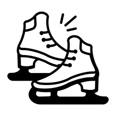 Sticker - A doodle style icon of skating shoes 