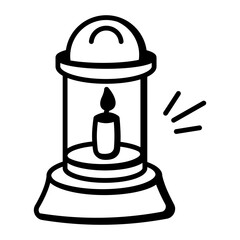 Canvas Print - A doodle icon of candle lantern 