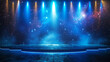 © rafliand - Abstract background with stage lights, dark room for product presentation. Showroom with spotlight and starry sky. Background for display of products on stage in the theater or studio
