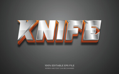 Poster - Knife 3D editable text style effect	