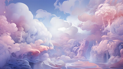 Sticker - Dreamy Cloudscape Illustration