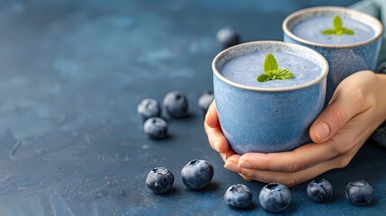 Wall Mural - smoothie with blueberries 