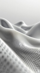 A white fabric with a pattern of dots
