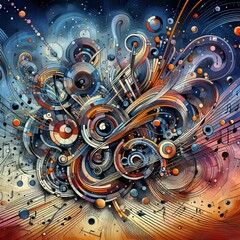 Poster - 94 26. Synchronism Musical Composition Drawing_ A musical compos
