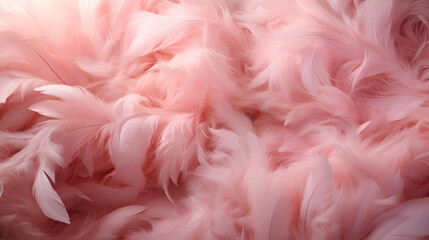 Poster - Soft Pink Feathers Background