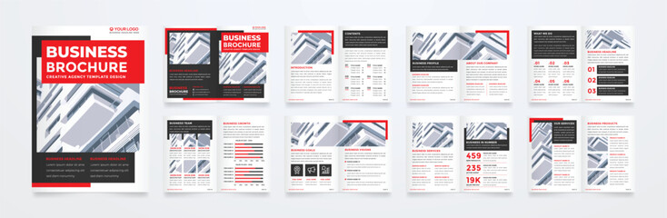 set of minimalist business brochure template with simple style and modern layout