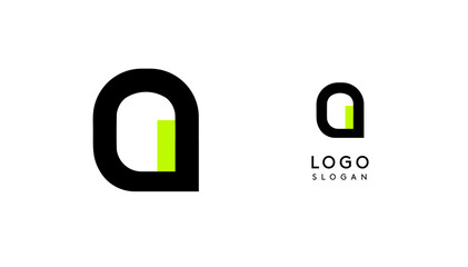 Aufkleber - Bauhaus flat unique Letter Q, color logo for business, tech apps, architectural brands. Minimal modular geometric design, simple modern branding. Vector logotype