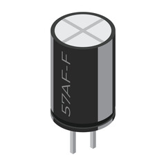 Leinwandbilder - Capacitor electronic component. Capacitor icon. Isometric capacitor. Isometric electronic component. Vector illustration