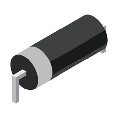 Leinwandbilder - Diode electronic component. Diode icon. Isometric diode. Isometric electronic component. Vector illustration