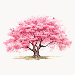 Poster - Vibrant watercolor cherry blossom tree