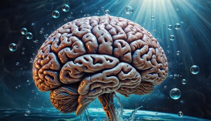 Wall Mural - Brain Under Water.