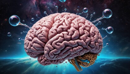 Wall Mural - Brain in Space.