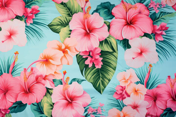 Sticker - Vibrant tropical floral pattern