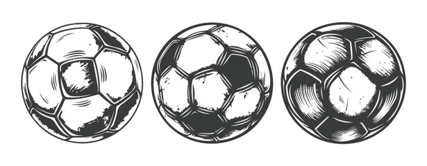 Black and white sketch of a soccer ball with shading isolated on white ,generative ai