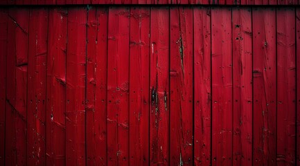 Wall Mural - old red barn door