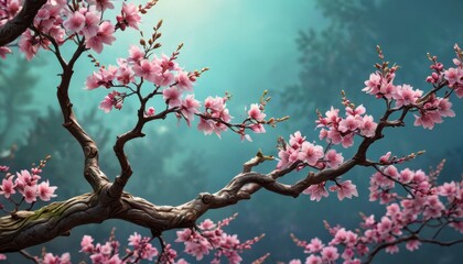 Wall Mural - Delicate Pink Blossom Branch.