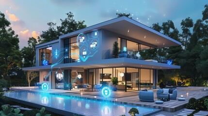 Poster - smart home equipped with AI-driven energy management systems, ensuring efficient use of resources and reducing the environmental impact of daily living