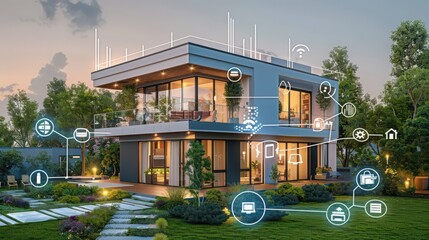 Poster - smart home equipped with AI-driven energy management systems, ensuring efficient use of resources and reducing the environmental impact of daily living