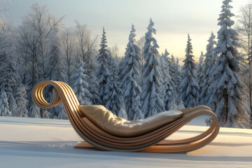 Wall Mural - an image depicting an eco-friendly modern sled made from sustainable materials, being used in a pris