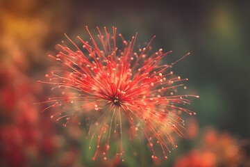 Firecracker flower bokeh background, AI Generated