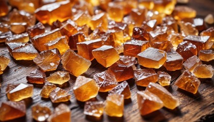 Wall Mural - Amber Stone Crystals Macro Close-Up